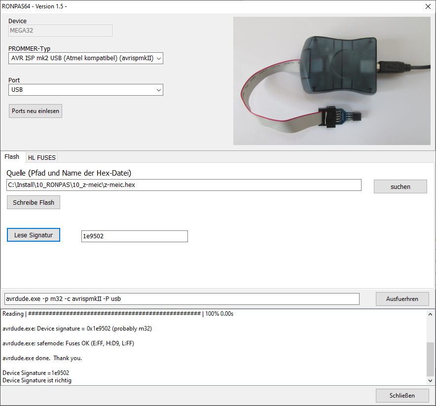 AVR ISP mkII - RONPAS PROMMER Signatur