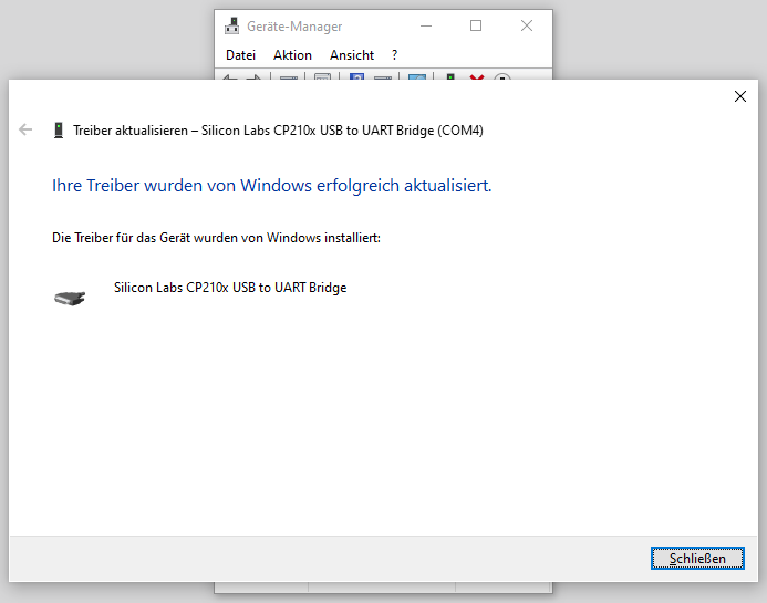 CP210x Treiber installieren
