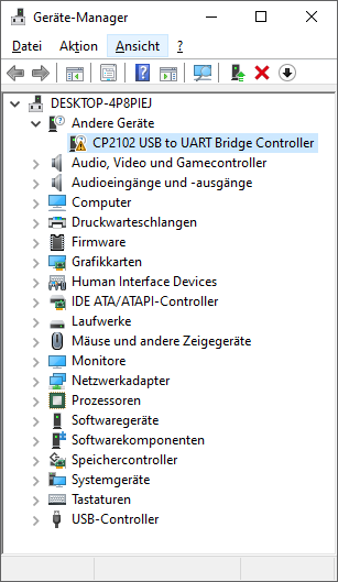 CP210x ohne Treiber
